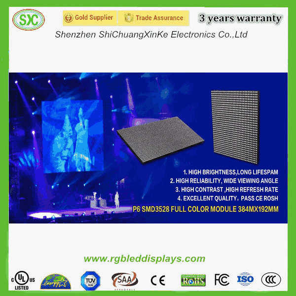 P6 P10 SMD(3 In 1) stage led screen die cast aluminum cabinet 3 years warranty